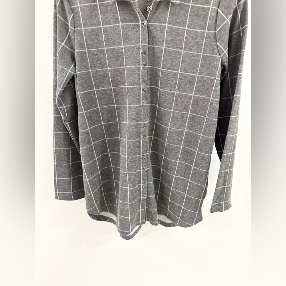 Soft Surroundings Button Front Windowpane Tunic G… - image 2